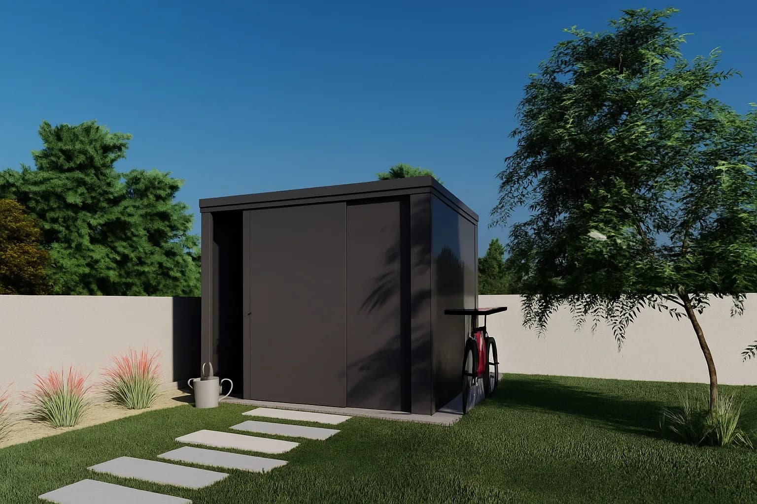 BLOCK Hliníkový záhradný domček — Antracit